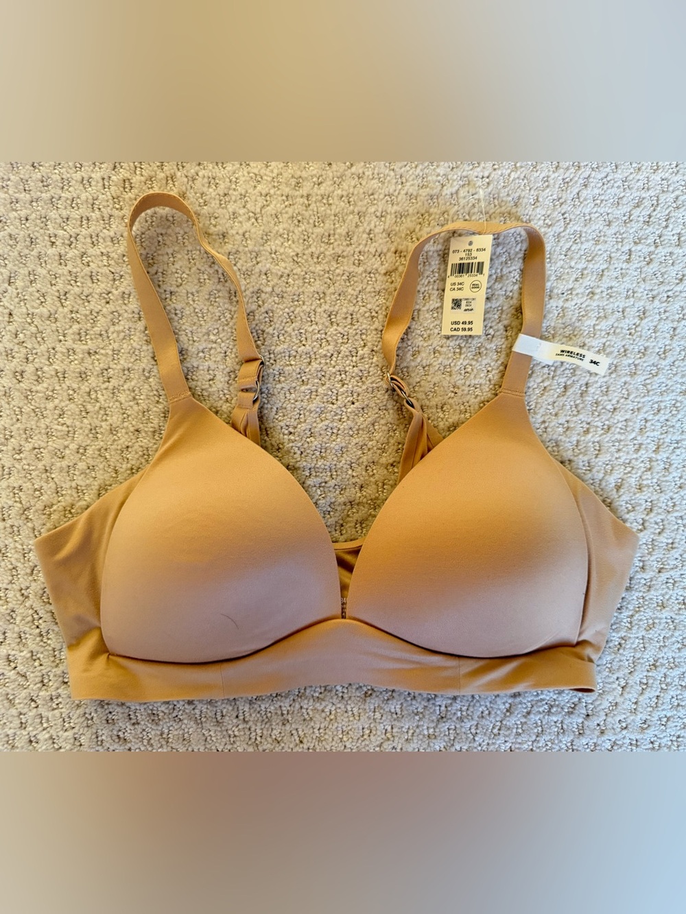 34C wireless aerie t shirt bra